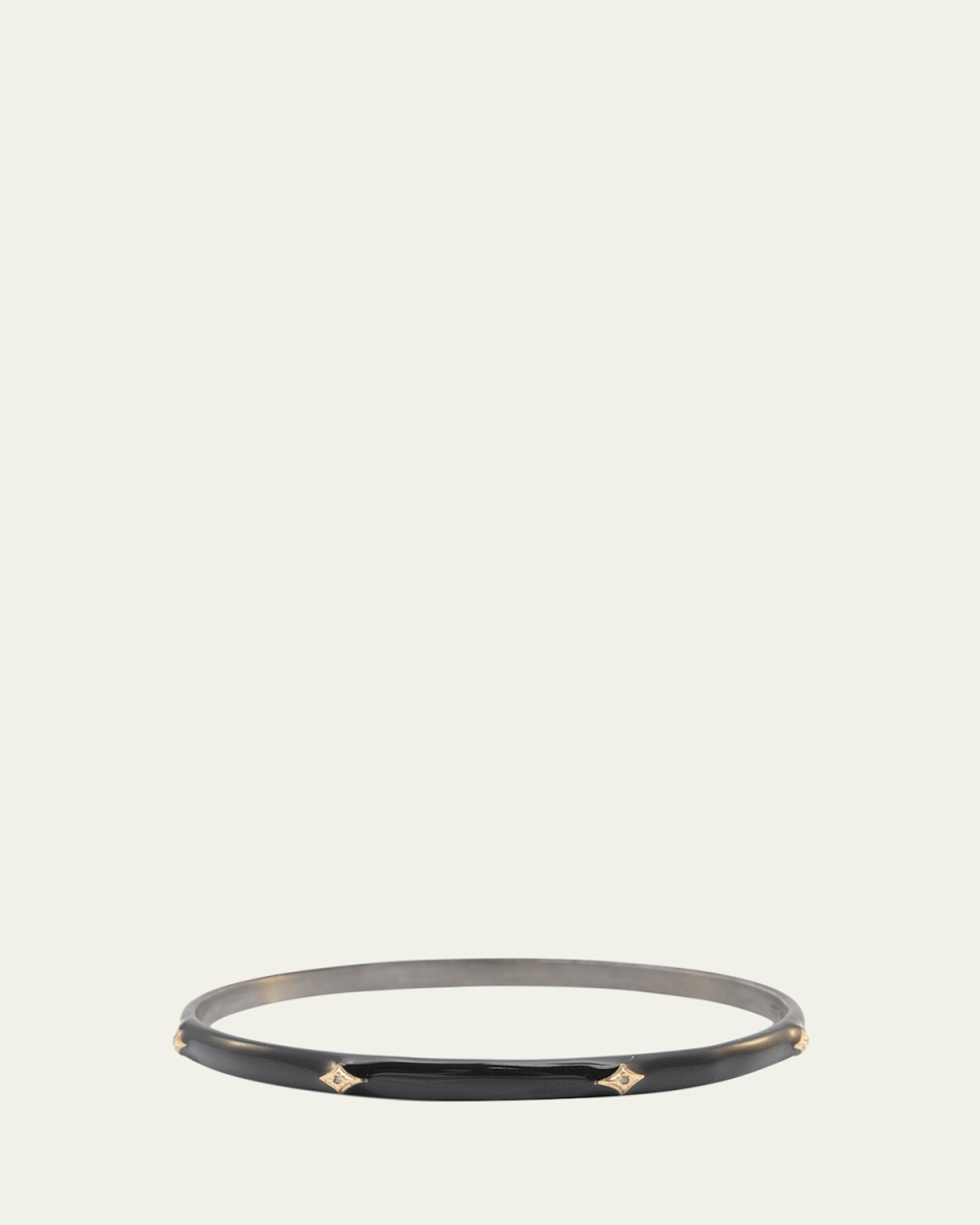 New World Diamond and Enamel Bangle, Black